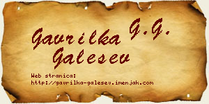 Gavrilka Galešev vizit kartica